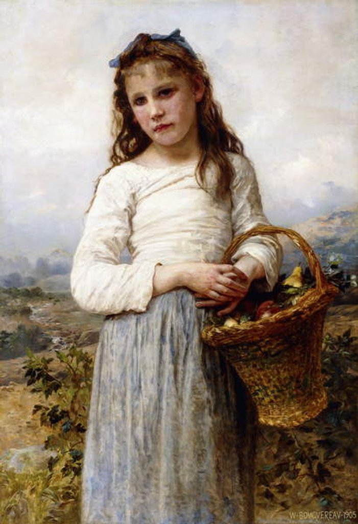 Detail of A Young Girl with a Basket of Fruit, 1905 by William-Adolphe Bouguereau