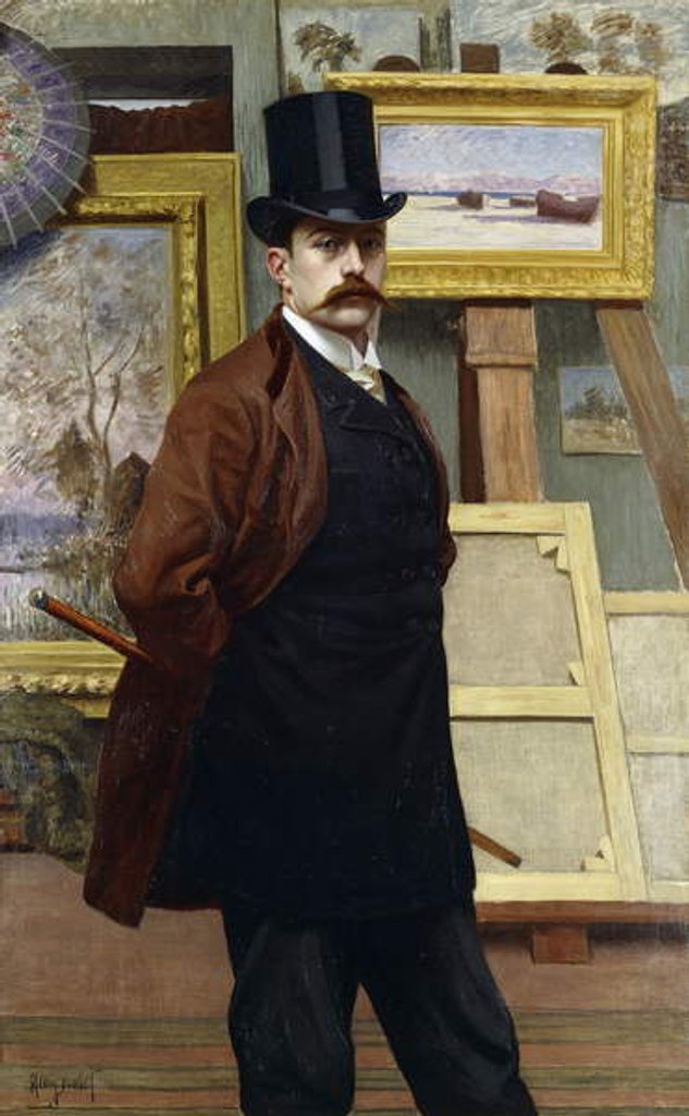 Detail of Self Portrait of the Artist in his Studio by Henry Bouvet