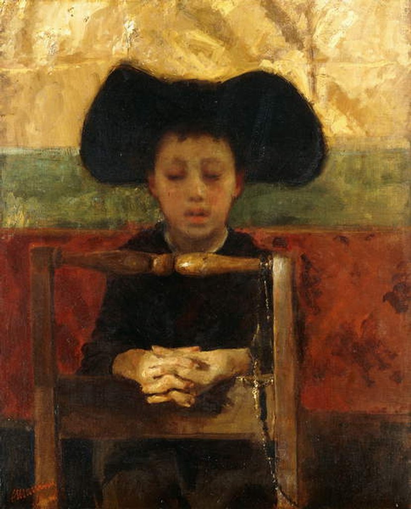 Detail of Altar Boy Praying, c.1865-1875 by Antonio Mancini
