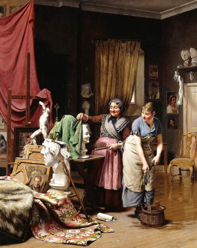 Detail of In the Studio, 1882 by Wenzel Ulrik Tornoe