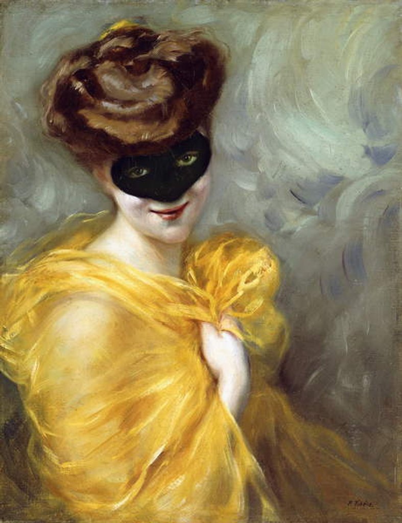Detail of Portrait of a Lady with a Mask by Pedro Ribera