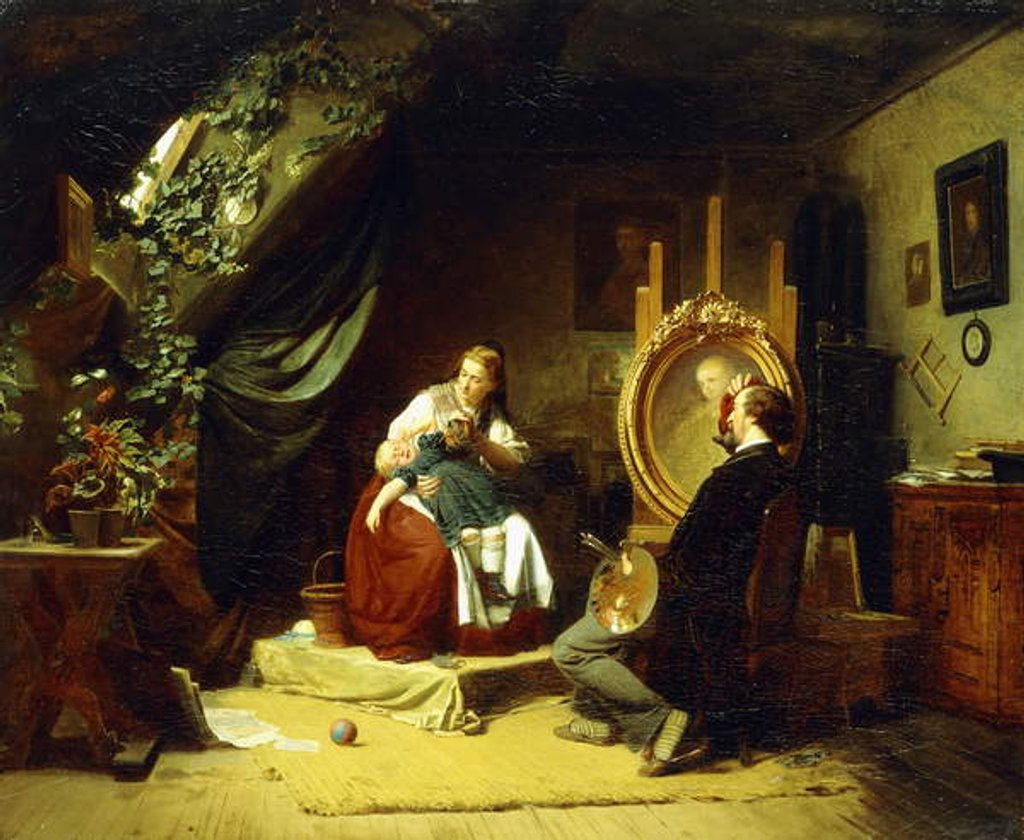Detail of The Restless Little Sitter, c.1860-69 by Ferdinand Meyer-Wismar