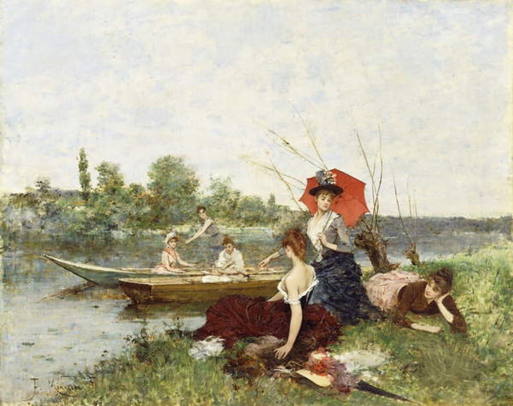 Detail of The Boating Party by Francesco Miralles Galaup
