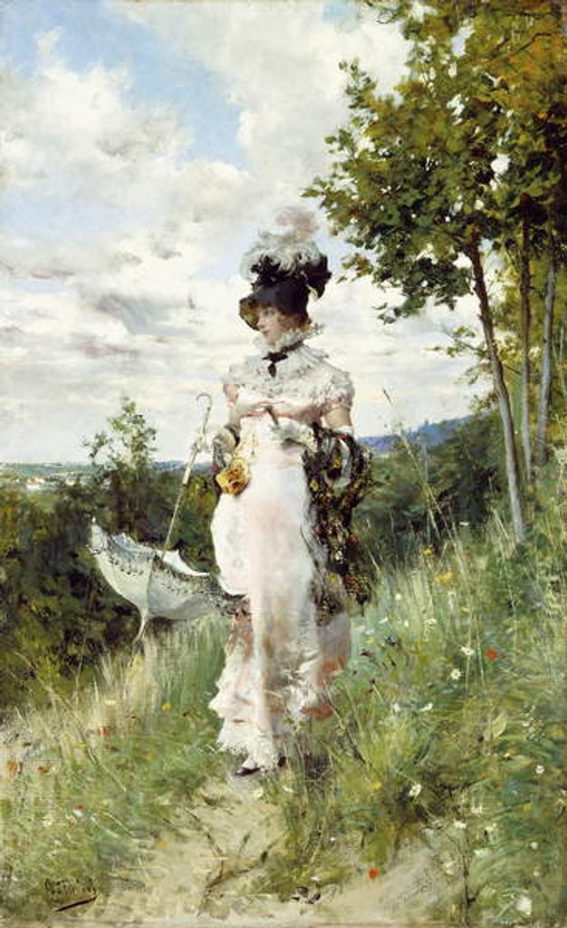 Detail of The Summer Stroll, by Giovanni Boldini