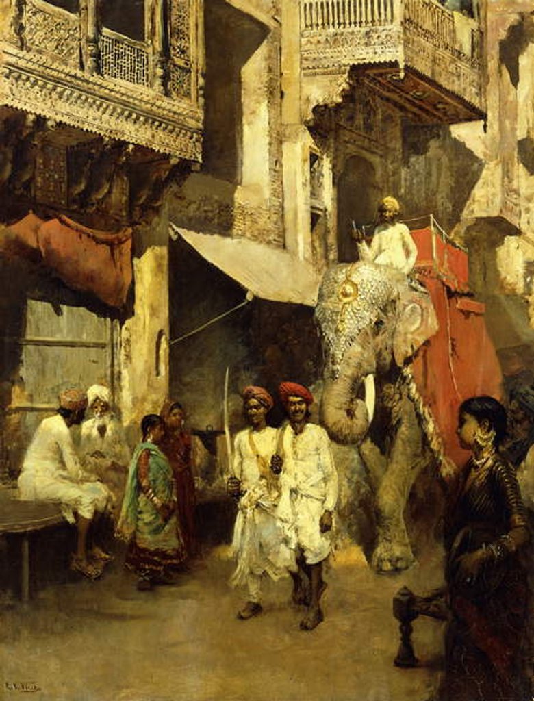 Detail of Promenade on an Indian Street by Edwin Lord Weeks