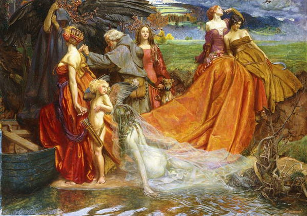 Detail of Now is Pilgrim Year fair Autumn's Charge by John Byam Liston Shaw