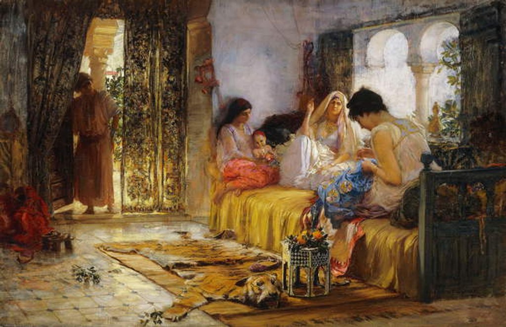 Detail of Domestic Interior Scene by Frederick Arthur Bridgman