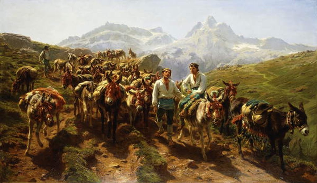 Detail of Spanish Muleteers Crossing the Pyrenees, 1857 by Rosa Bonheur