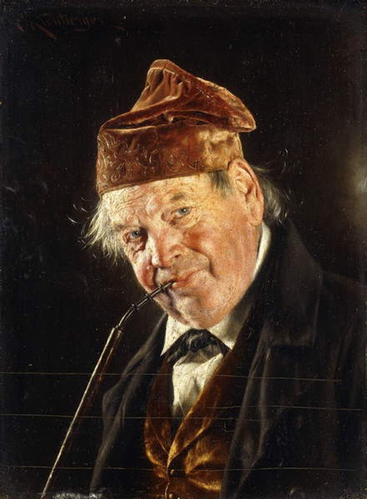 Detail of A Man with a Pipe by Carl Kronberger