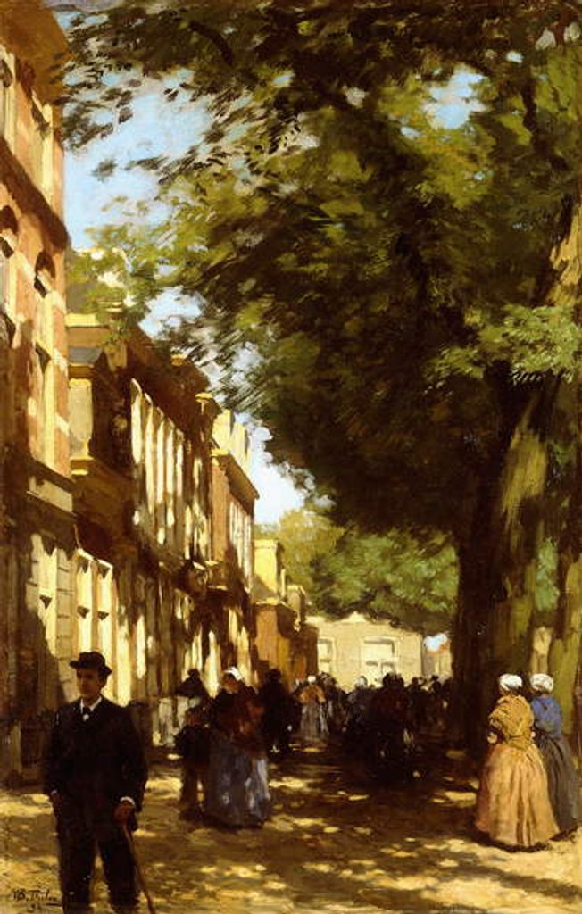 Detail of Midday on a Busy City Street, 1894 by Willem Tholen