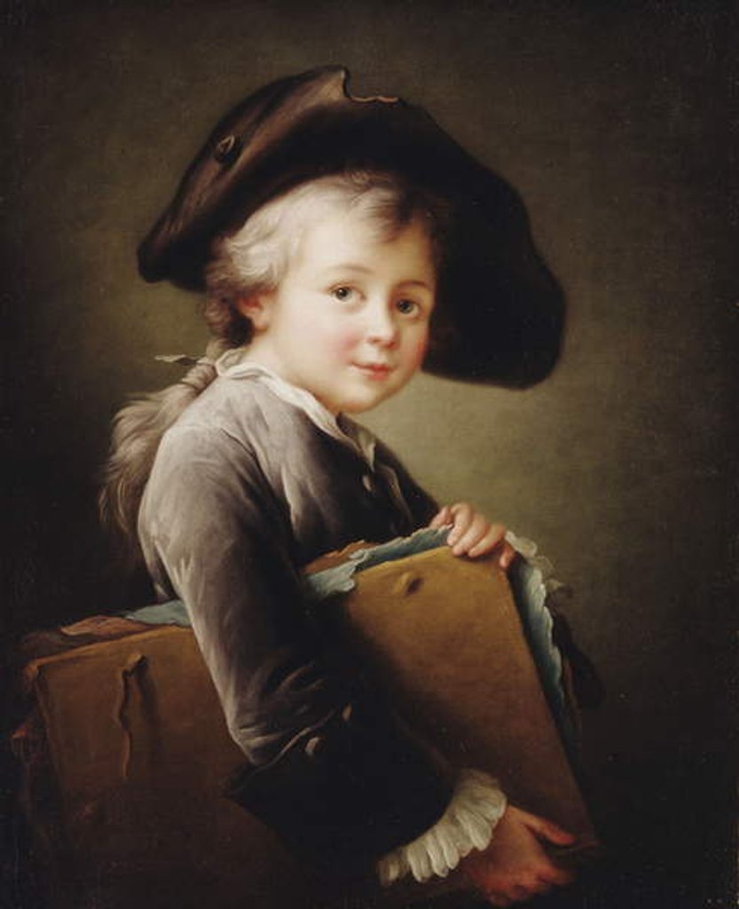 Detail of A Young Boy holding a Portfolio, 1760 by Francois-Hubert Drouais