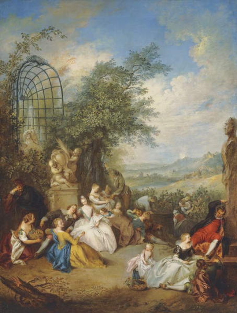 Detail of A Fete Champetre during the Grape Harvest by Jean-Baptiste Joseph Pater