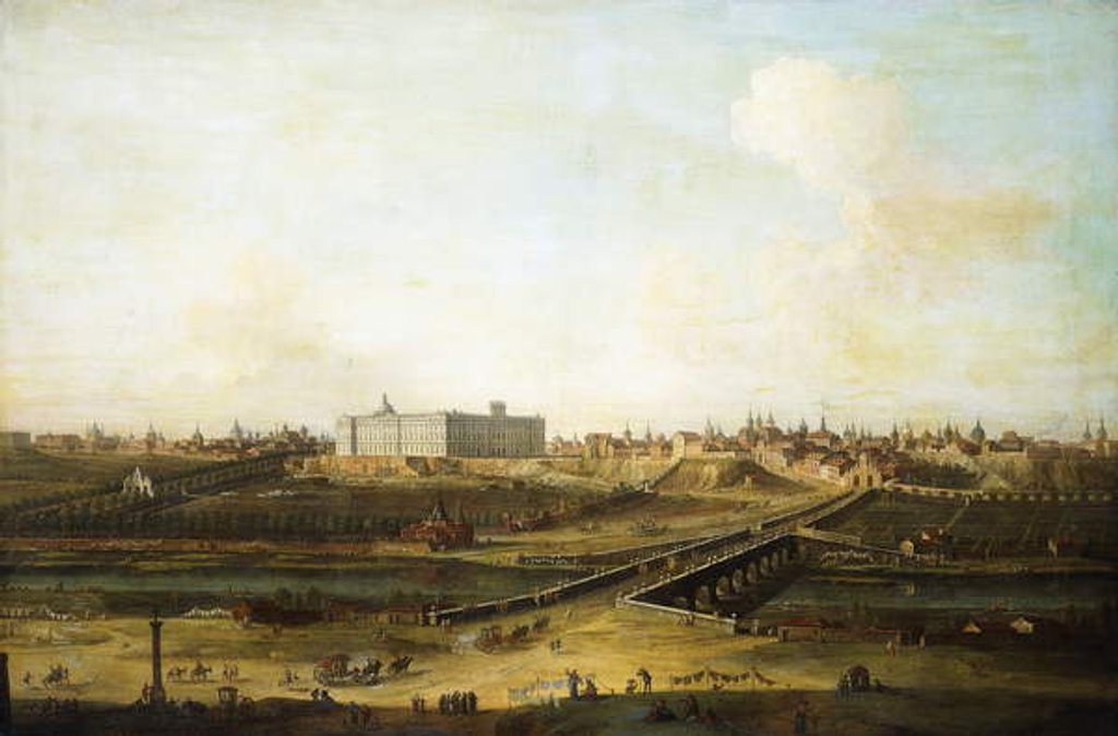 Detail of Madrid and the Palacio Real from the West Bank of the Manzanares, 1752-53 by Antonio Joli