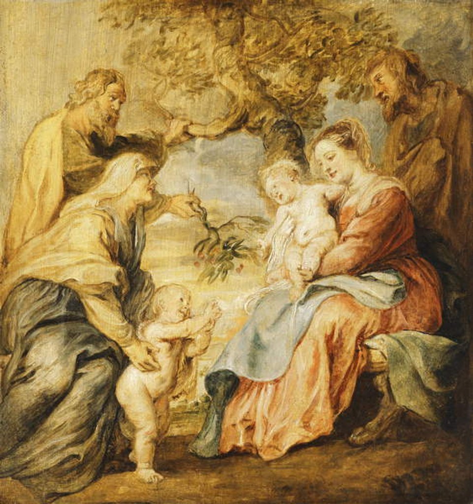Detail of The Holy Family visited by Saints Elizabeth, Zacharias and the Infant Saint John the Baptist by Peter Paul Rubens