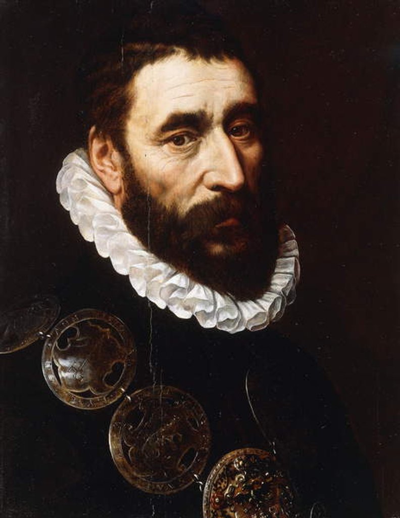 Detail of Portrait of a Bearded Man, bust-length, wearing gorgets by Adriaen Thomasz Key