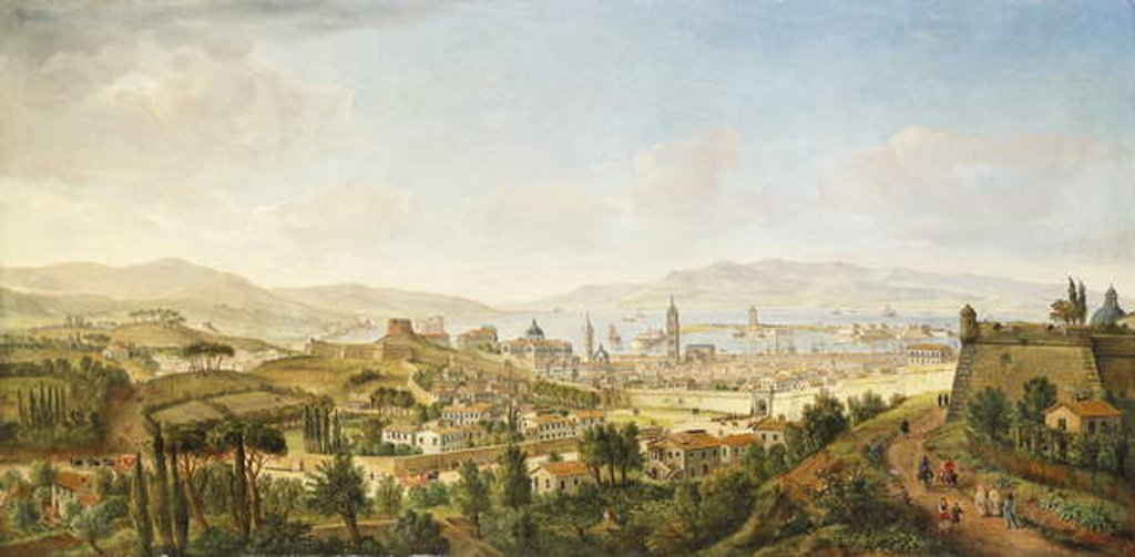 Detail of A Panoramic view of Messina, Sicily by Gaspar van Wittel