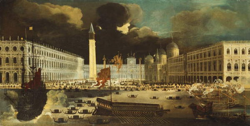 Detail of A Capriccio of San Marco from the Bacino on Ascension Day by Desiderio Monsu