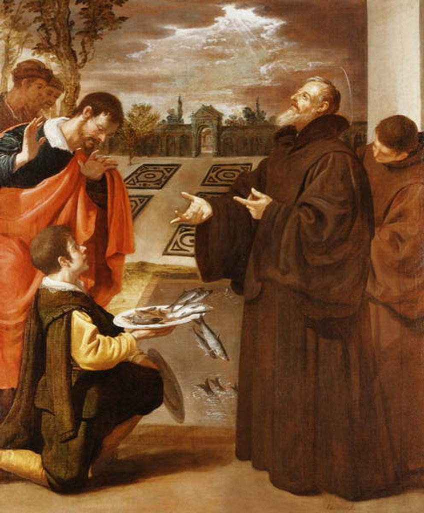 Detail of Saint Francis of Paola blessing the Fish by Jusepe or Jose Leonardo