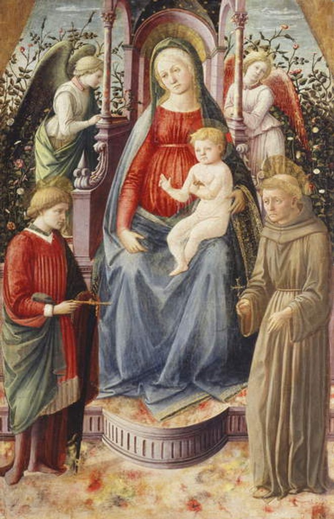 Detail of The Madonna and Child with Saints Julian and Francis by Francesco di Stefano Pesellino