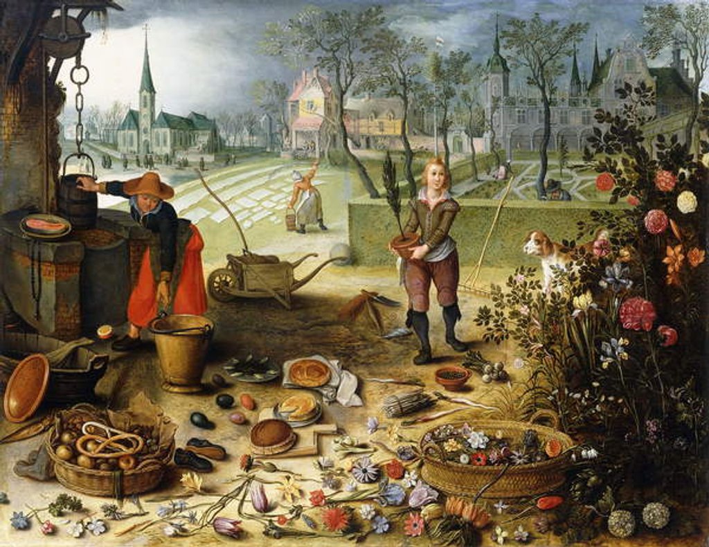 Detail of The Four Seasons - Spring by Sebastian Vrancx