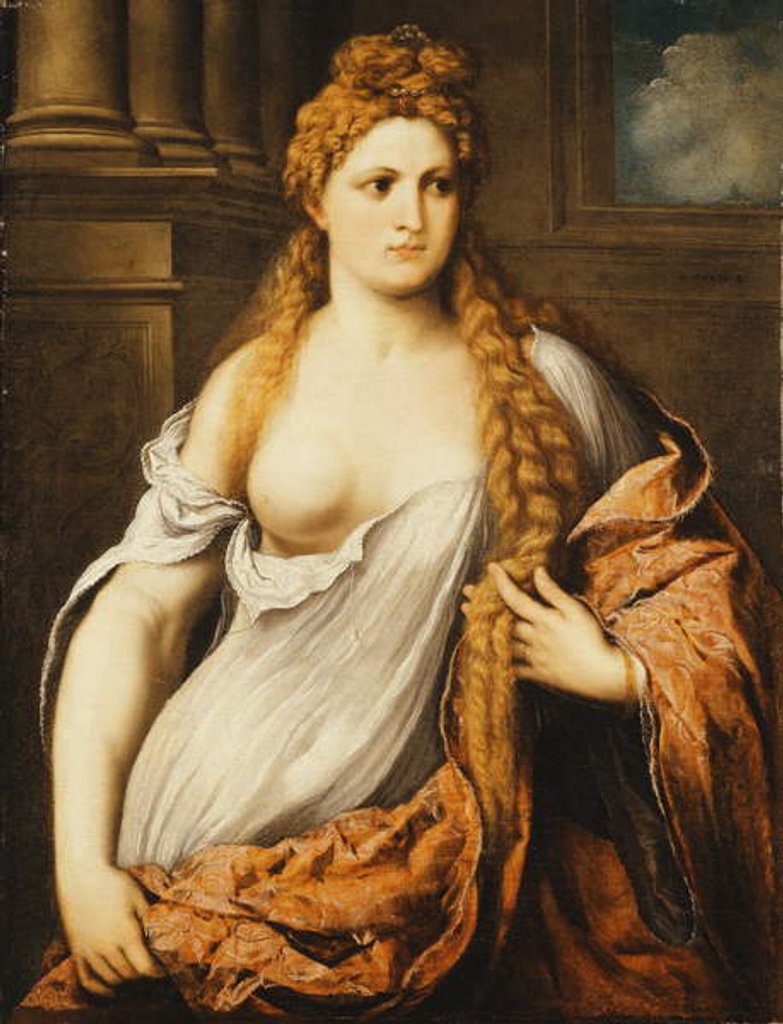 Detail of A Courtesan by Paris Bordone