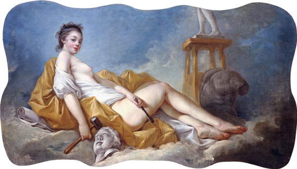 Detail of Personification of Sculpture by Jean-Honore Fragonard