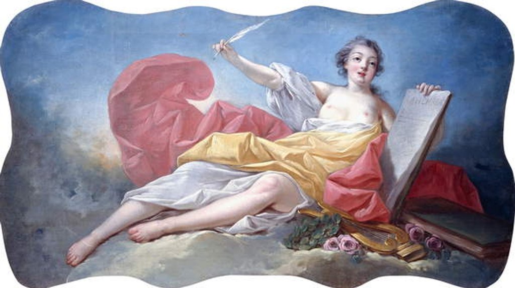 Detail of Personification of Literature by Jean-Honore Fragonard