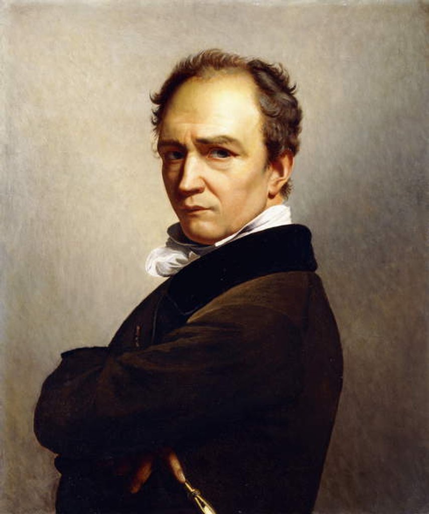 Detail of Portrait of the Artist holding a Stylus by Francois Joseph Navez