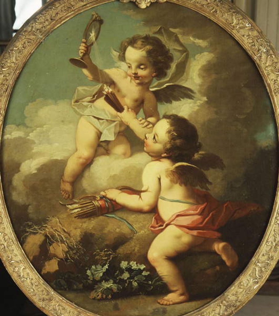 Detail of An Allegory of Love - Putti disporting in a Landscape by Etienne Jeaurat