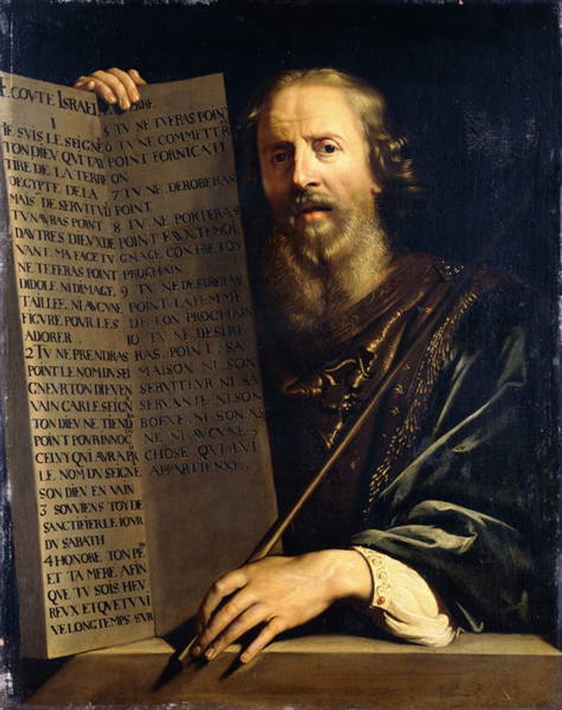 Detail of Moses Holding the Ten Commandments by Philippe de Champaigne