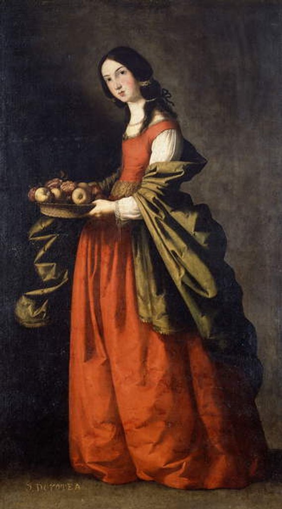 Detail of Saint Dorothea by Francisco de Zurbaran