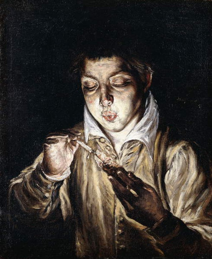 Detail of A Boy lighting a Candle by El Greco