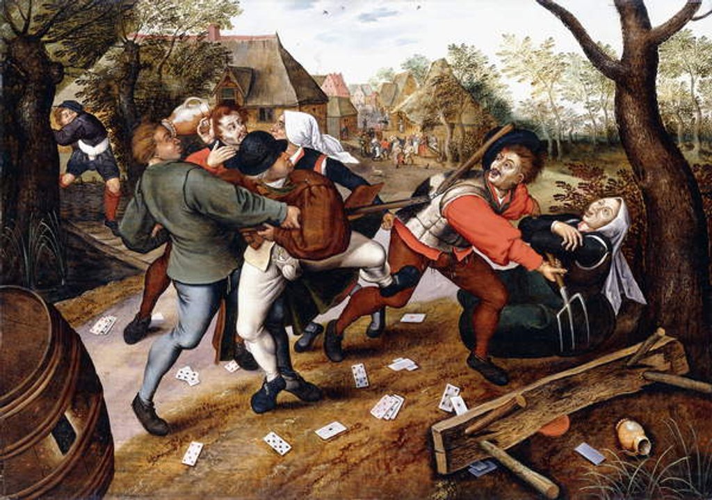 Detail of Peasants Brawling, 1619 by Pieter the Younger Brueghel