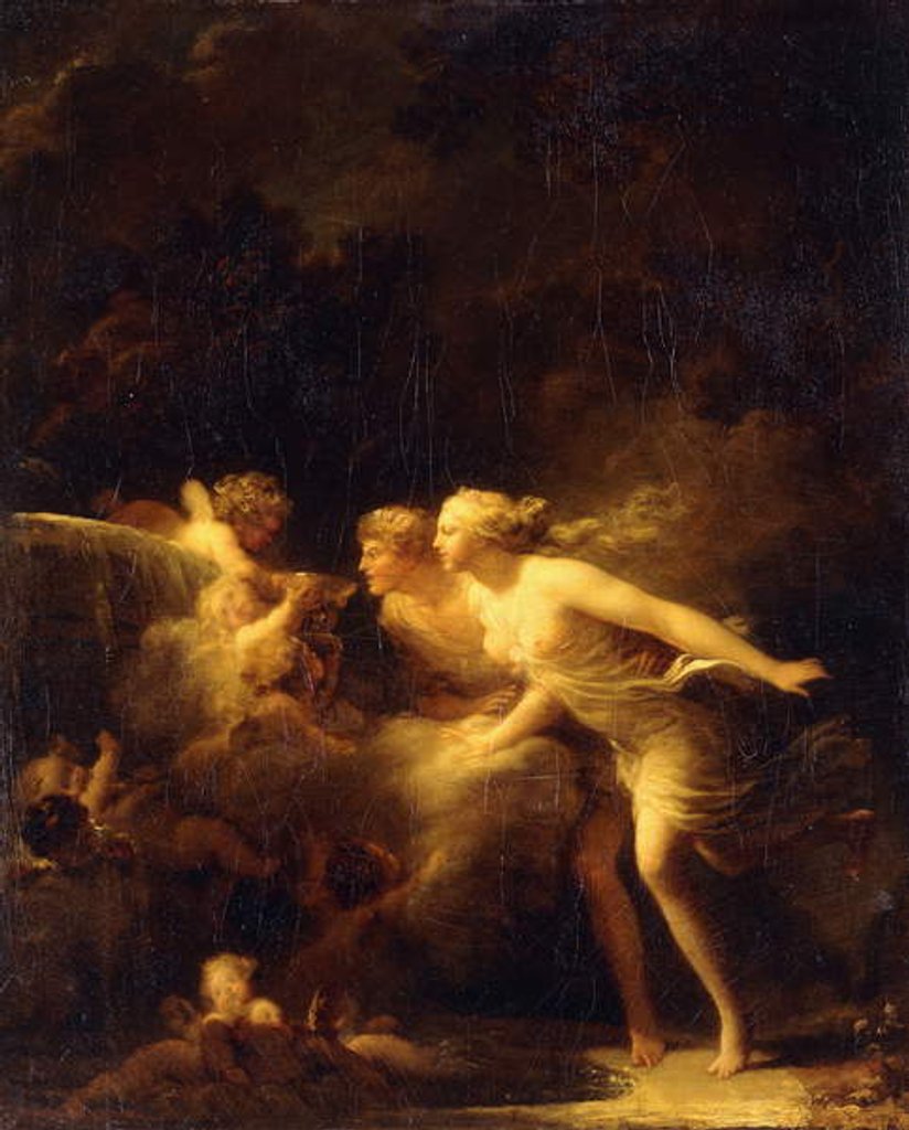 Detail of The Fountain of Love, 1780's by Jean-Honore Fragonard