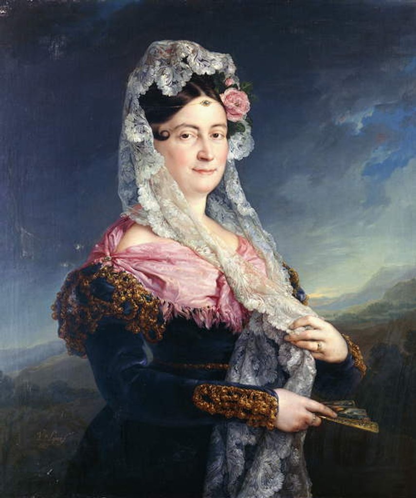Detail of Portrait of Dona Maria de los Dolores Gomez de las Casas e Ibarrondo, the First Marquise of Ulagares by Jose Camaron