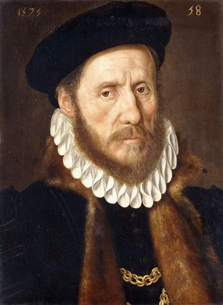 Detail of Portrait of a Bearded Gentleman by Adriaen Thomasz Key