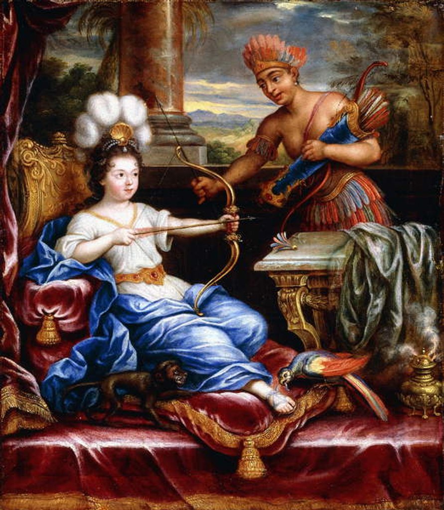 Detail of An Allegory of America Paying Homage to Europe by Pierre Mignard