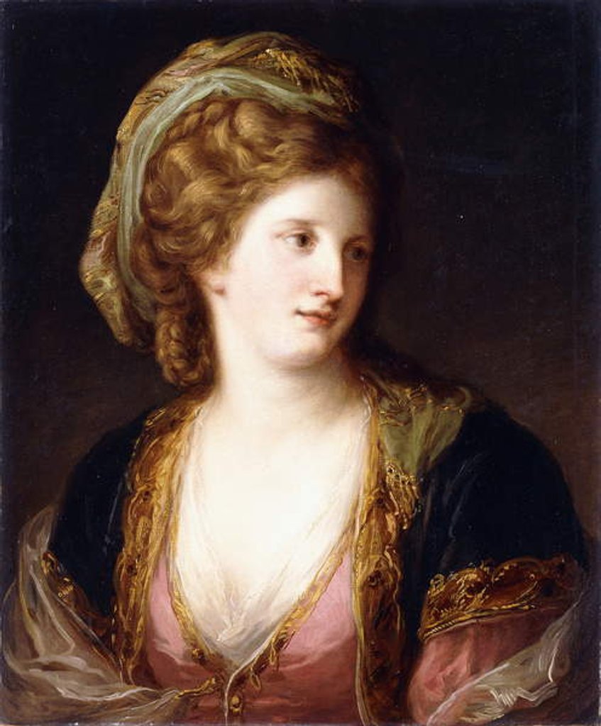 Detail of Portrait of the Artist by Angelica Kauffman