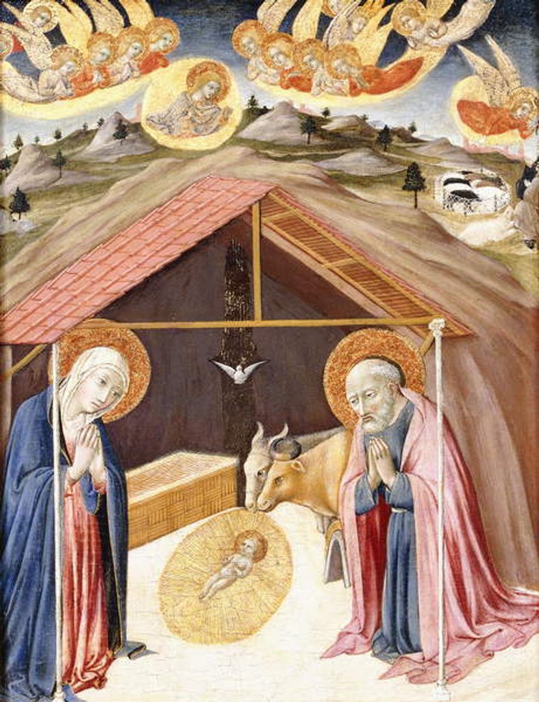 Detail of The Nativity by Sano di also Ansano di Pietro di Mencio Pietro