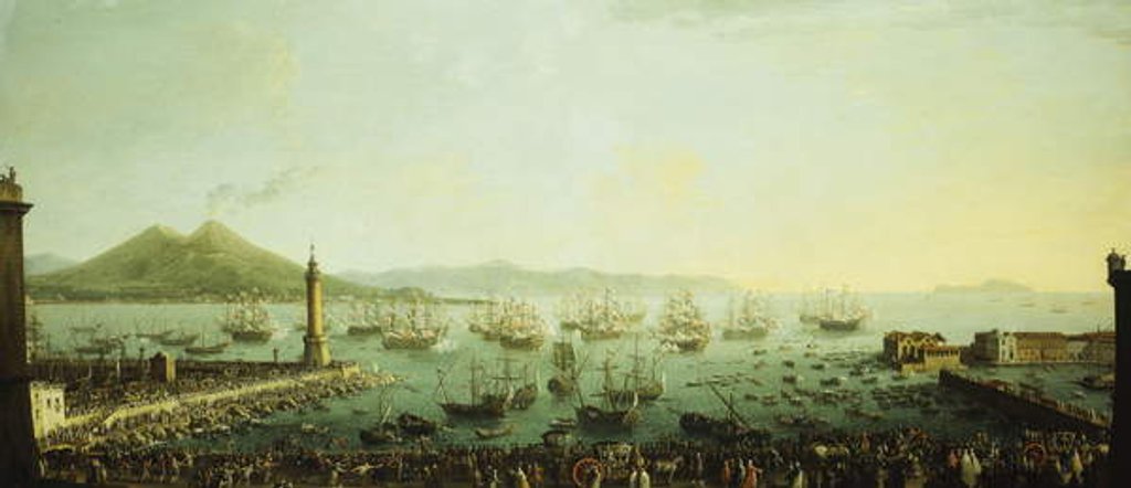Detail of The Embarkment of King Charles III of Naples, 18th century by Antonio Joli