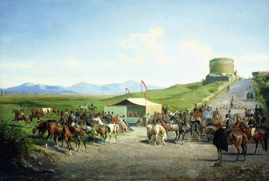 Detail of The Roman Hunt near the Tomb of Santa Cecilia, Via Appia Antiqua by Carel Max Gerlach Anton Quaedvlieg