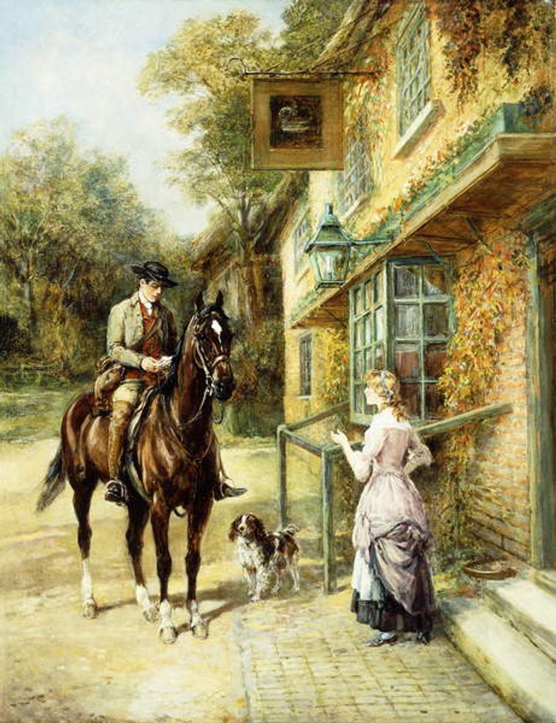 Detail of The Village Postman by Heywood Hardy