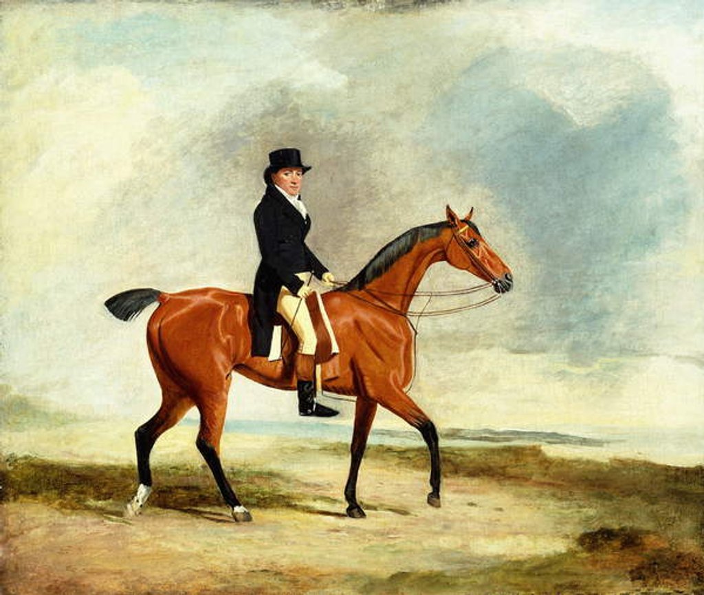 Detail of Francis Const on his Bay hunter Riding near the Sea, 1806 by Benjamin Marshall