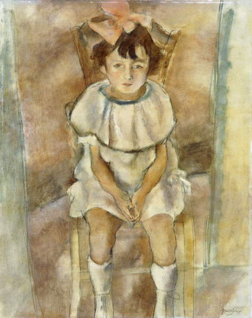 Detail of Little Girl in Pink, 1926 by Jules Pascin