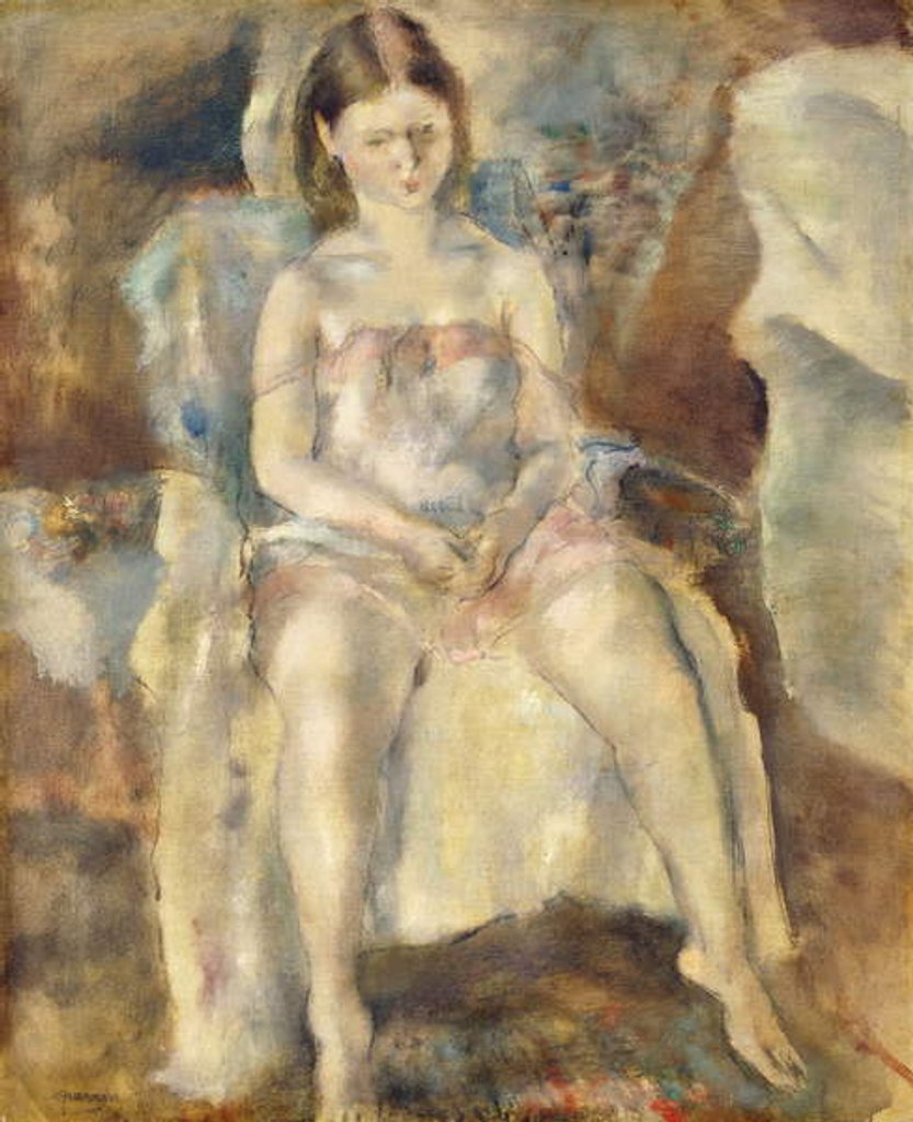 Detail of Young Girl Sitting, 1928 by Jules Pascin
