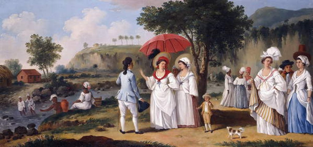 Detail of Mulatto Women on the Banks of the River Roseau, Dominica by Agostino Brunias