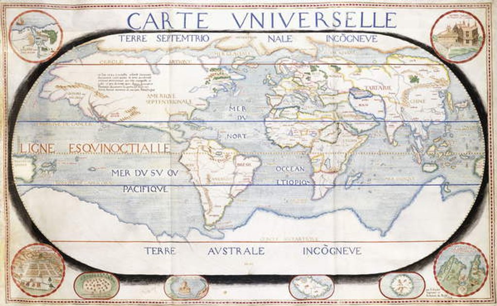 Detail of Carte Universelle, 1624 by French School