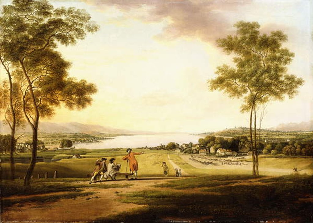 Detail of Lake Geneva from the slopes of Cologny looking towards Eaux-Vives by Simon Malgo