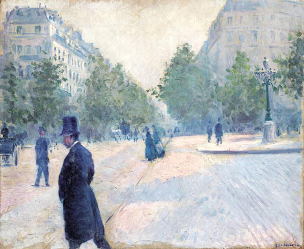 Detail of Place Saint Augustin, Misty Weather, 1878 by Gustave Caillebotte
