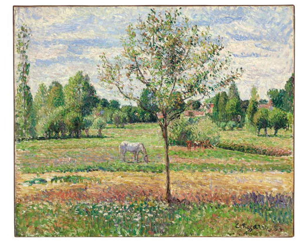 Detail of Meadow with Grey Horse, Eragny, 1893 by Camille Pissarro